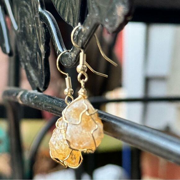 Jewelry - NIB Colors of Brazil Citrine Earrings in Goldtone 31.00 ctw